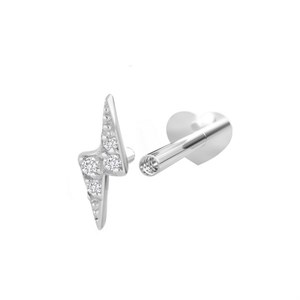 Nordahl Jewellery - PIERCE52 Labret ørestik m. lyn i sølv 314 014CZ9